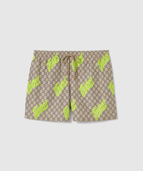 프린트 테크니컬 포플린 스윔 쇼츠