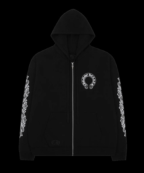 홀스슈 플로랄 플리스 집업 후드