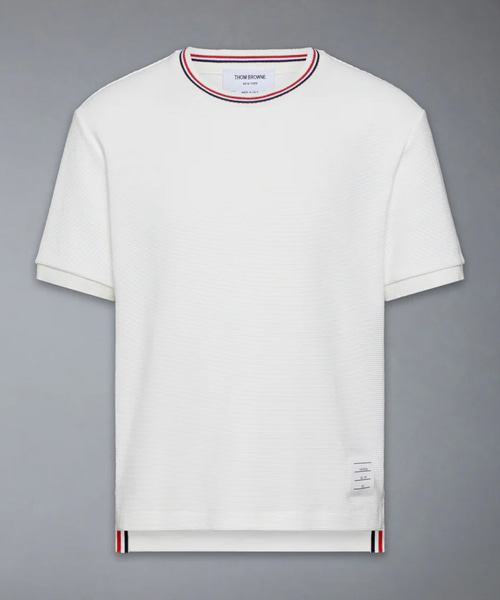 코튼 와플 리브 커프 티셔츠