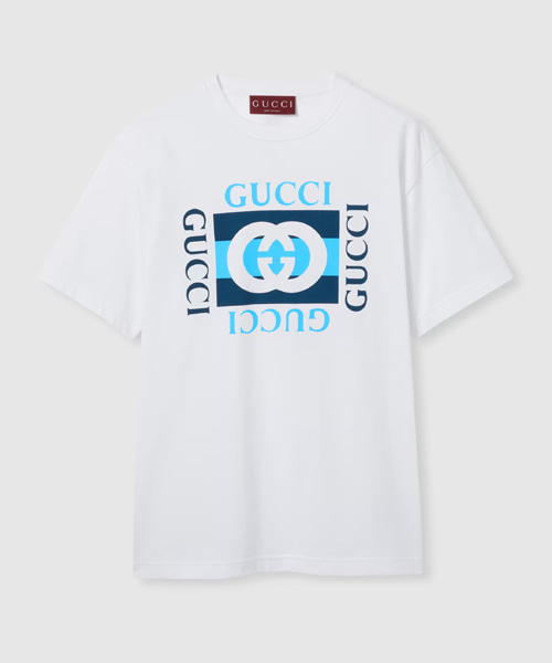 멀티로고 프린트 코튼 저지 티셔츠