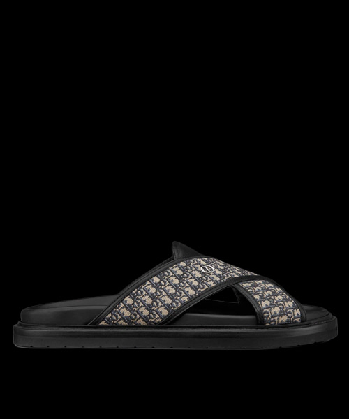 디올 오블리크 자카드 아쿠아 샌들