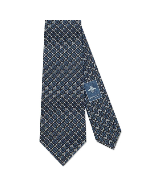 GG 롬버스 모티브 실크 타이
