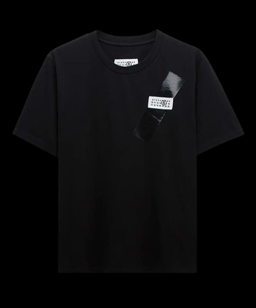 넘버 자수 패치 코튼 티셔츠