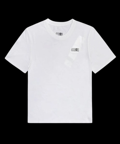 넘버 자수 패치 코튼 티셔츠