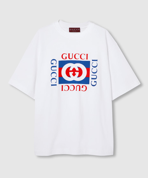 멀티로고 프린트 코튼 저지 티셔츠