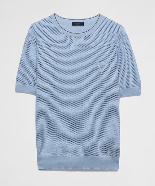 실크 코튼 크루넥 스웨터