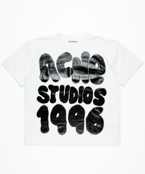 스프레이 로고 코튼 티셔츠