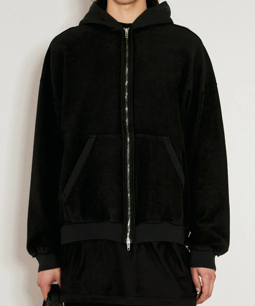 인사이드-아웃 후드 집업 자켓