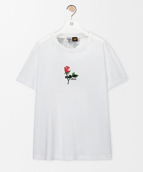 로즈 프린트 코튼 티셔츠