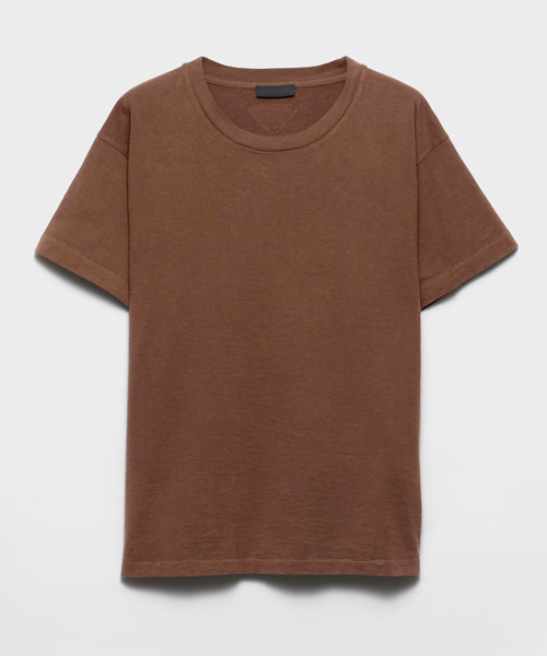 삼각 로고 패치 코튼 티셔츠