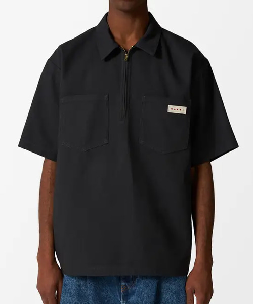 로고 패치 점퍼 셔츠