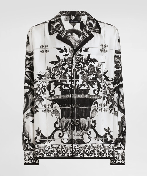 마욜리카 프린트 트윌 배너티 셔츠