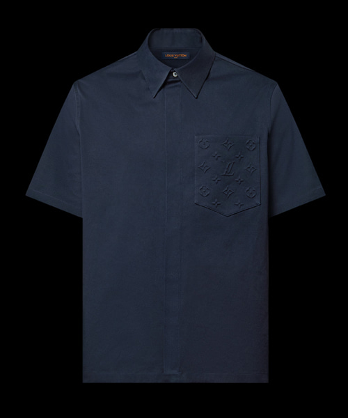 모노그램 포켓 숏 슬리브 셔츠