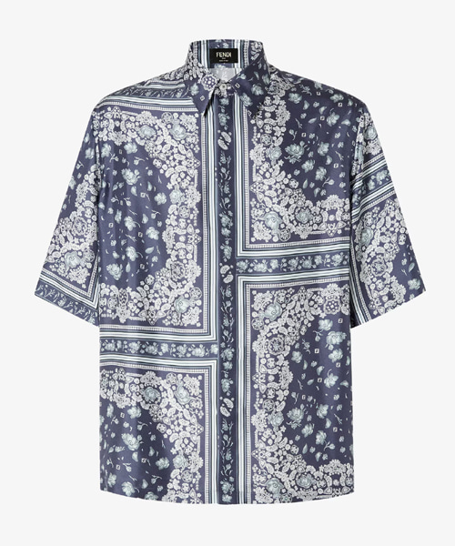 올오버 반다나 코랄 프린트 실크 셋업