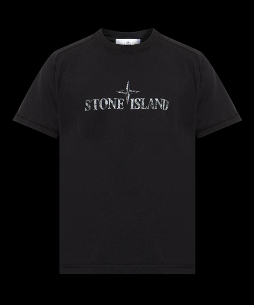 로고 프린트 코튼 티셔츠