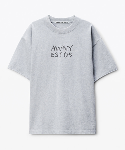 로고 프린트 코튼 티셔츠