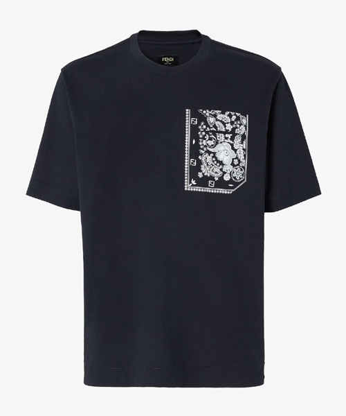 플라워 프린트 코튼 티셔츠