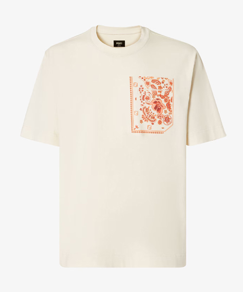 플라워 프린트 코튼 티셔츠