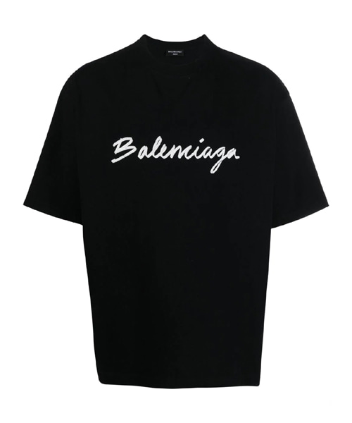 로고 프린트 코튼 티셔츠