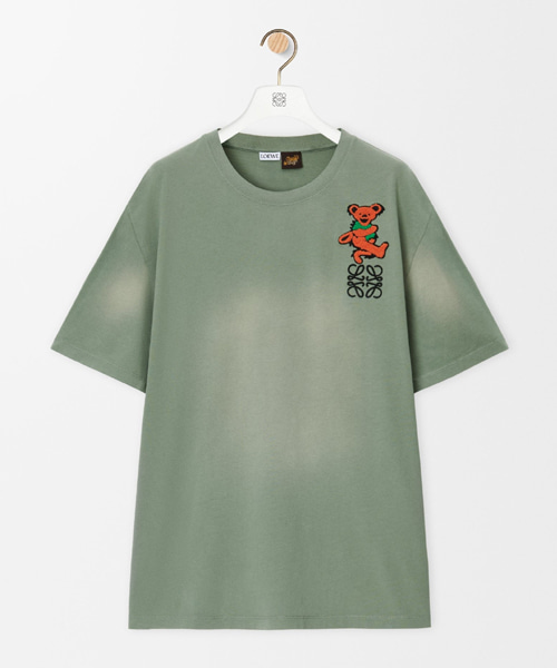 로고 자수 코튼 티셔츠