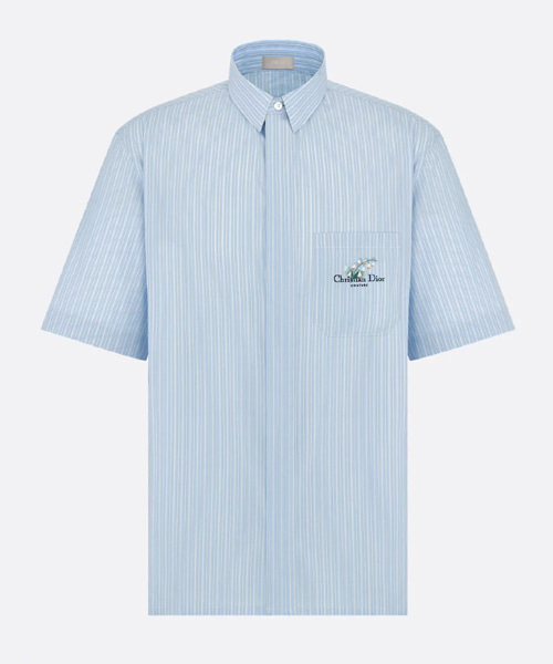 디올 쿠튀르 은방울꽃 자수 반소매 셔츠