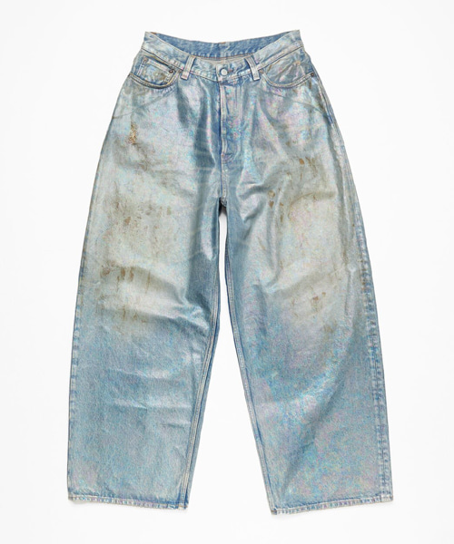 펄 코팅 빈티지 워싱 배기핏 진