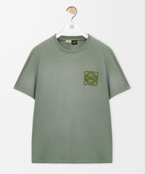 로고 자수 릴렉스핏 코튼 티셔츠