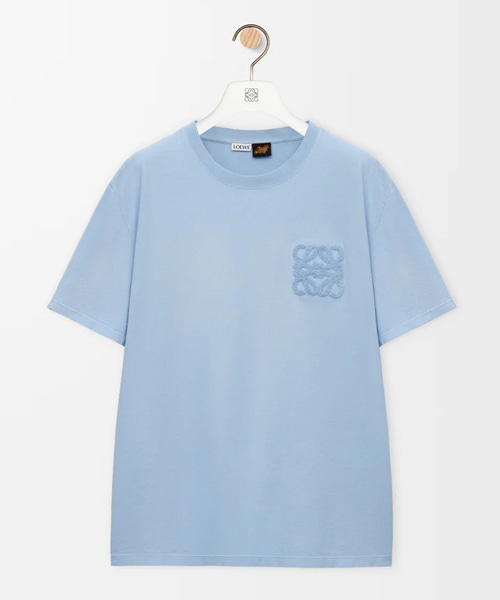 로고 자수 릴렉스핏 코튼 티셔츠