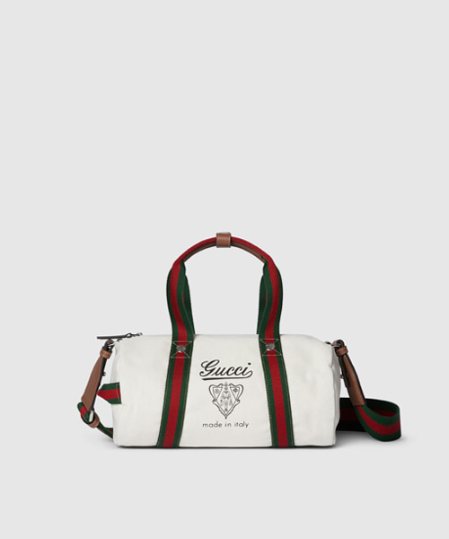 프린트 캔버스 스몰 더플백