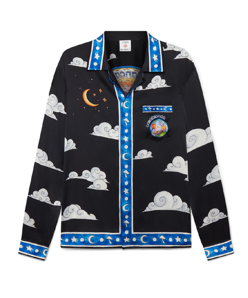 포 엘리먼트 롱 슬리브 실크 셔츠