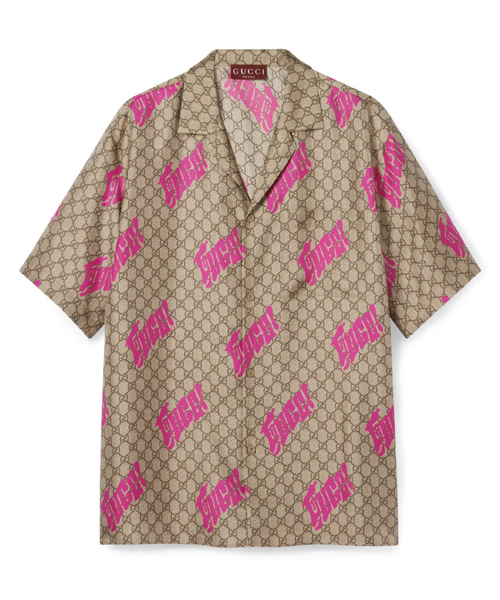 프린트 코튼 포플린 볼링 셔츠