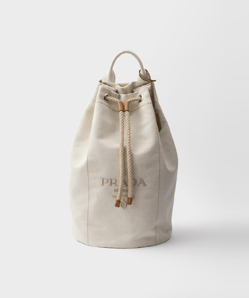 리넨 혼방 드로스트링 더플백