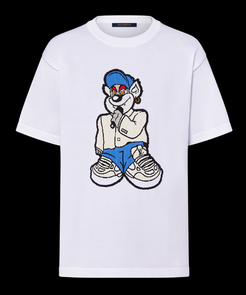 그래픽 숏 슬리브 니트웨어