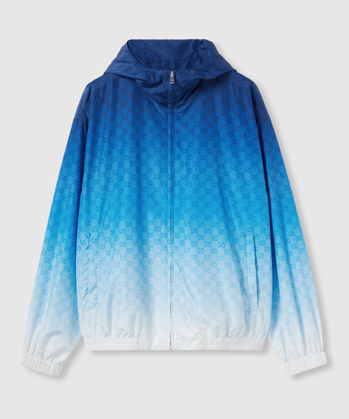 프린트 테크니컬 포플린 지퍼 재킷