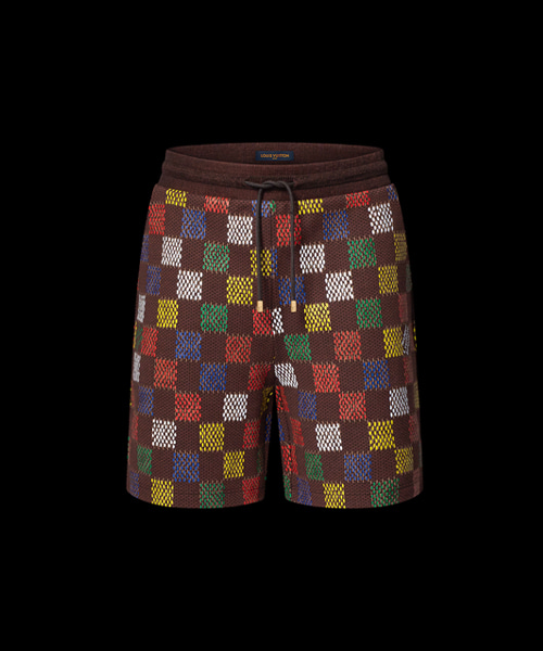 자카드 다미에 코튼 저지 쇼츠