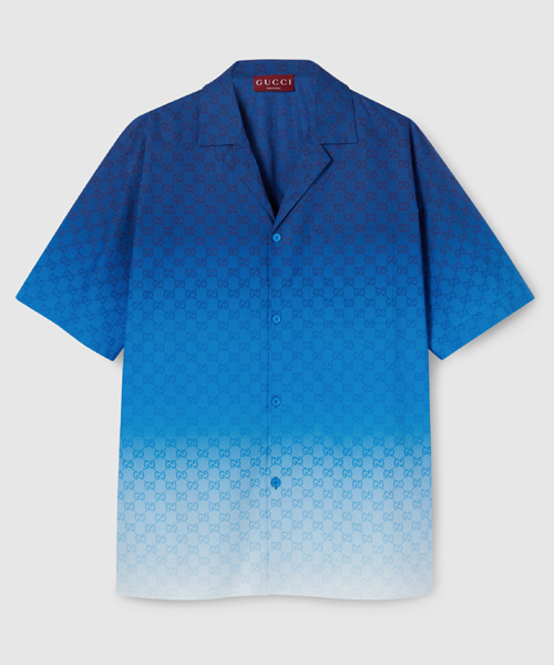 프린트 코튼 포플린 볼링 셔츠