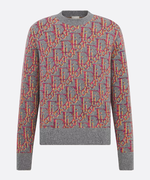 디올 오블리크 울 자카드 스웨터