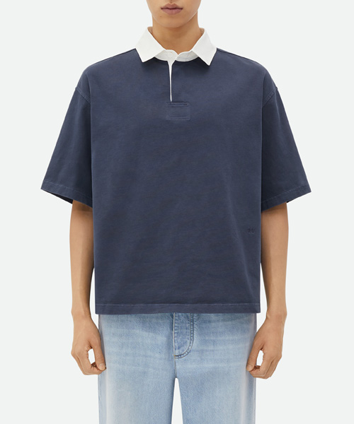 릴렉스 핏 워시드 아웃 저지 폴로 셔츠
