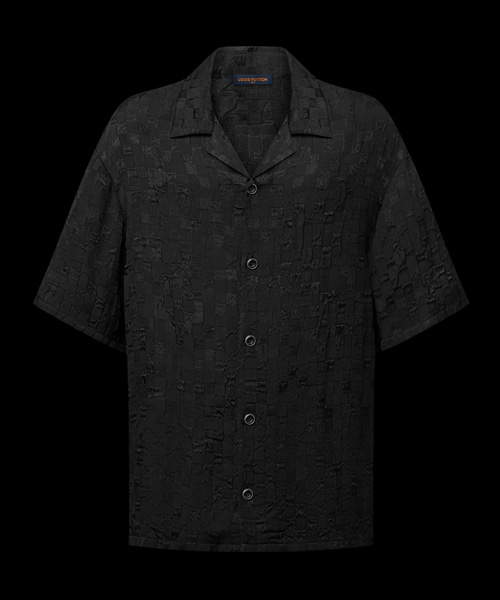 그래픽 자카드 숏 슬리브 셔츠