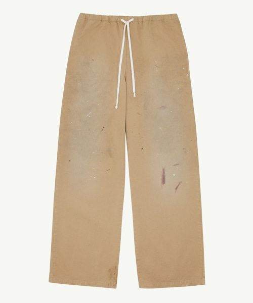 넘버로고 자수 페인트 코튼 트라우저