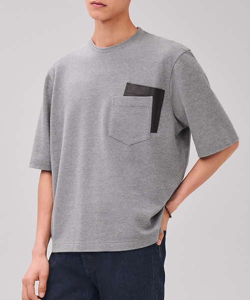 포켓 장식 티셔츠