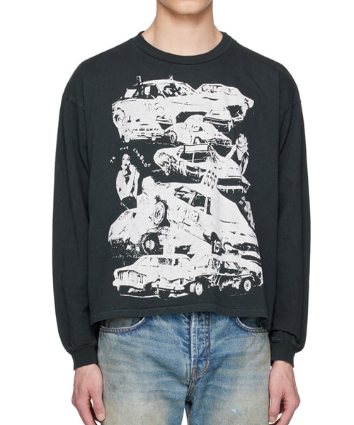 그래픽 프린트 롱 슬리브 티셔츠