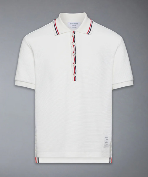 코튼 와플 리브 커프 폴로 셔츠