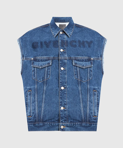 시그니처 로고 오버사이즈 워시드 데님 자켓