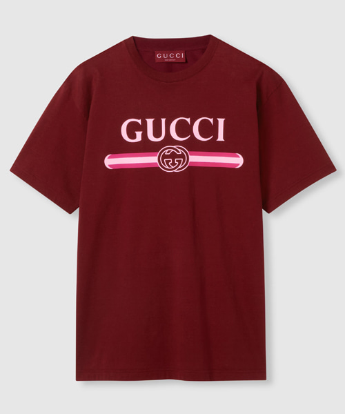 로고 프린트 코튼 저지 티셔츠