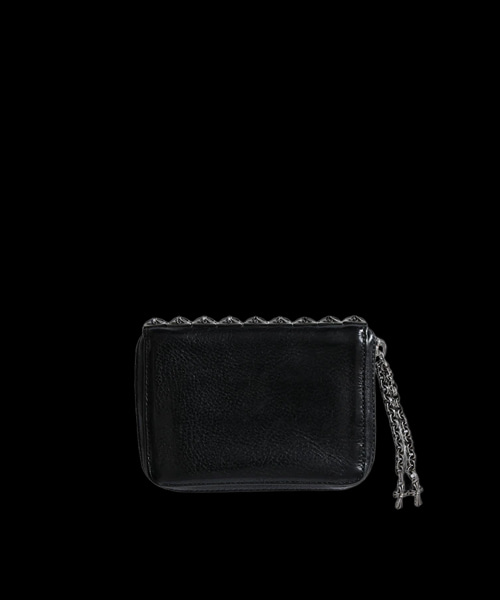 크롬하츠 3 사이드 지퍼 피라미드 스터드 레더 월렛