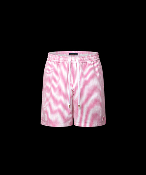 모노그램 스트라이프 패턴 캐주얼 쇼츠
