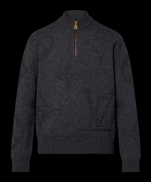 모노그램 자카드 울 하프 지퍼 풀오버