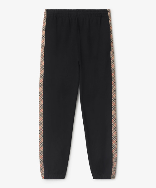 체크 트리밍 코튼 조깅 팬츠