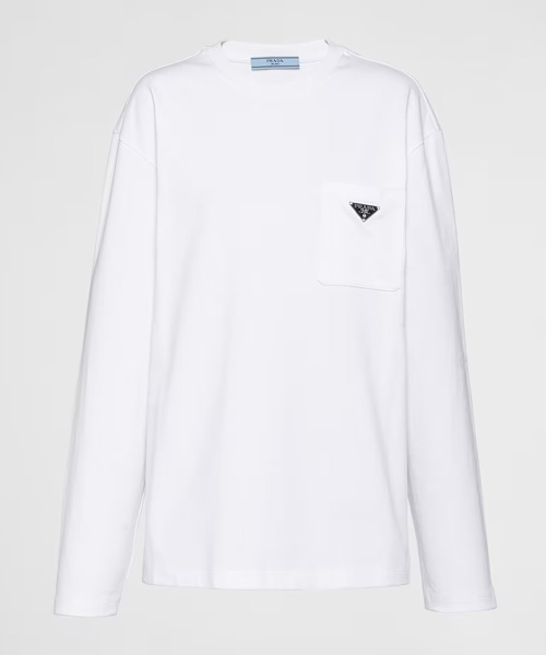 삼각 로고 패치 저지 티셔츠